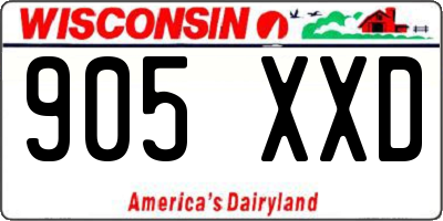 WI license plate 905XXD