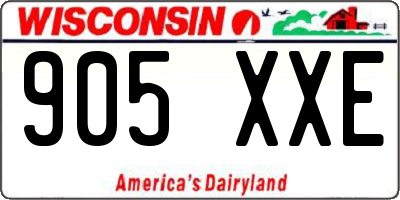 WI license plate 905XXE
