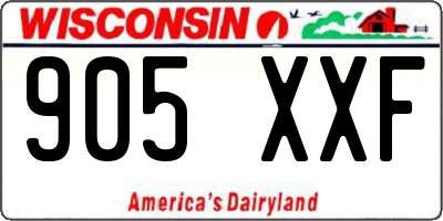 WI license plate 905XXF