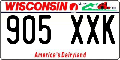 WI license plate 905XXK