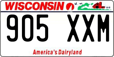 WI license plate 905XXM
