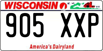 WI license plate 905XXP