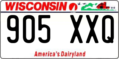 WI license plate 905XXQ