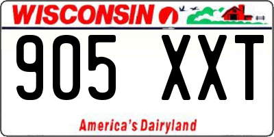 WI license plate 905XXT