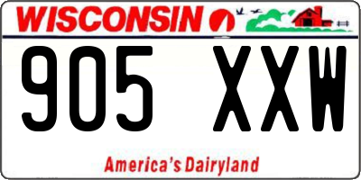 WI license plate 905XXW