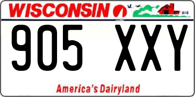 WI license plate 905XXY