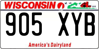 WI license plate 905XYB