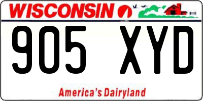 WI license plate 905XYD