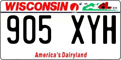 WI license plate 905XYH