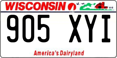 WI license plate 905XYI