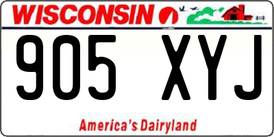 WI license plate 905XYJ