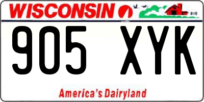 WI license plate 905XYK