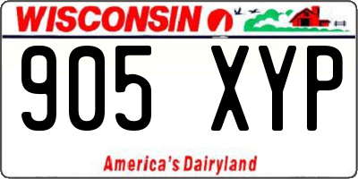 WI license plate 905XYP
