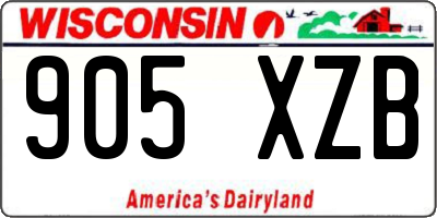 WI license plate 905XZB