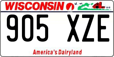 WI license plate 905XZE