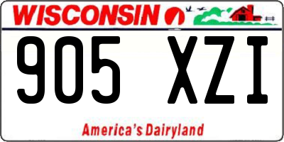 WI license plate 905XZI