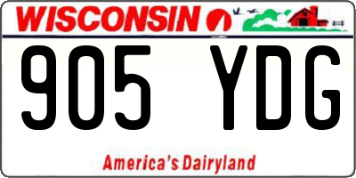 WI license plate 905YDG
