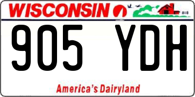 WI license plate 905YDH