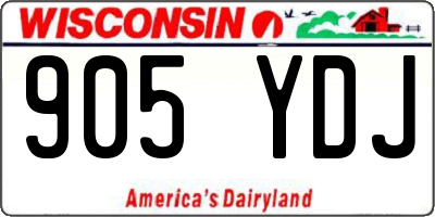 WI license plate 905YDJ