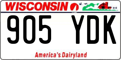 WI license plate 905YDK