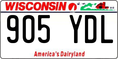 WI license plate 905YDL