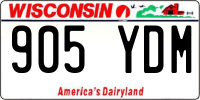 WI license plate 905YDM