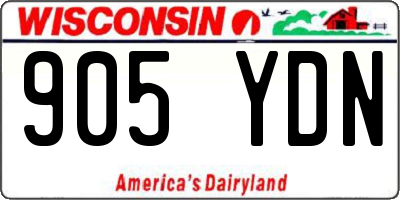 WI license plate 905YDN