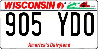 WI license plate 905YDO