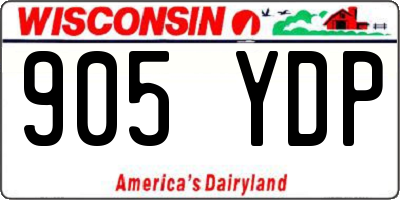WI license plate 905YDP