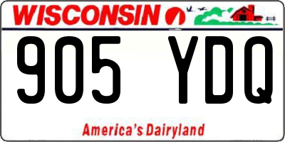 WI license plate 905YDQ
