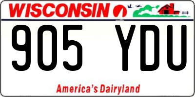 WI license plate 905YDU
