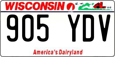 WI license plate 905YDV