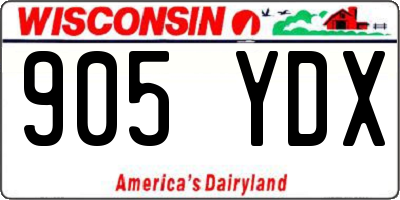 WI license plate 905YDX