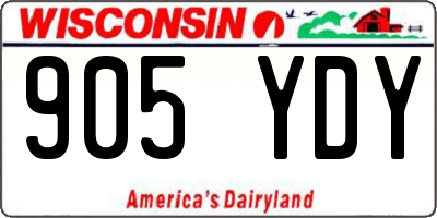 WI license plate 905YDY