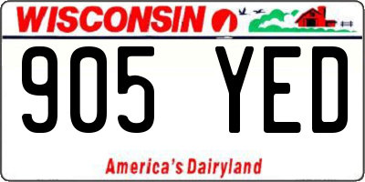 WI license plate 905YED
