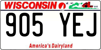 WI license plate 905YEJ