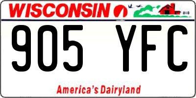 WI license plate 905YFC