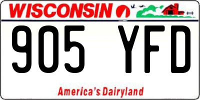 WI license plate 905YFD