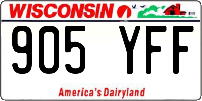 WI license plate 905YFF
