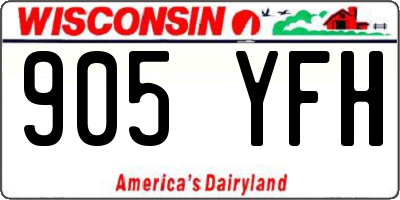 WI license plate 905YFH