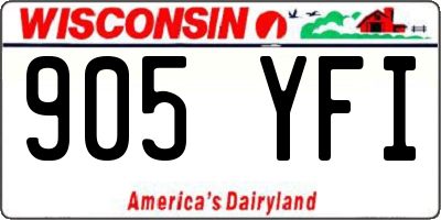 WI license plate 905YFI