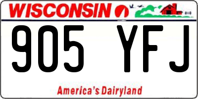 WI license plate 905YFJ