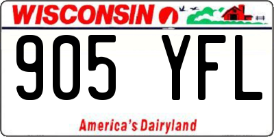 WI license plate 905YFL