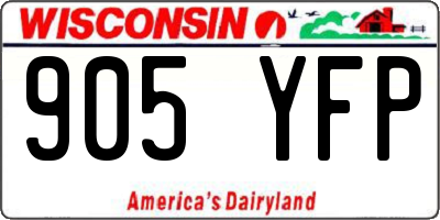 WI license plate 905YFP