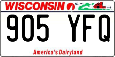 WI license plate 905YFQ