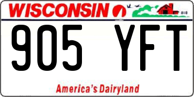WI license plate 905YFT