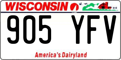 WI license plate 905YFV