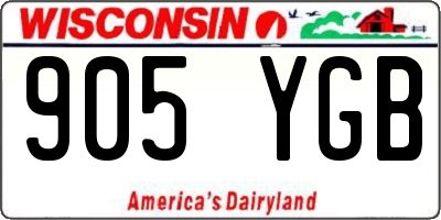 WI license plate 905YGB