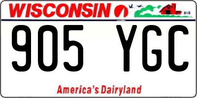 WI license plate 905YGC