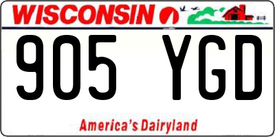 WI license plate 905YGD